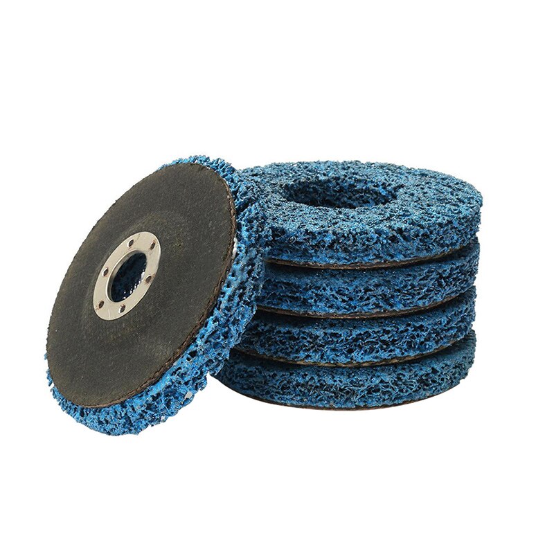 5Pcs 180mm Poly Strip Disc Abrasive Wheel Paint Rust Remover Clean Grinding Wheels For Motorcycles Durable Angle Grinder Car: 5pcs 115x22mm blue