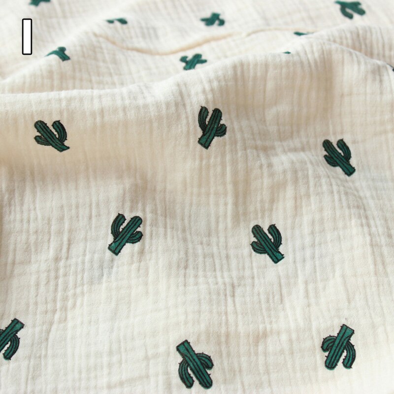 100*135cm pissenlit tissu drapé coton et lin Double gaze crêpe bébé vêtements tissu dames jupe vêtements de nuit tissus: I