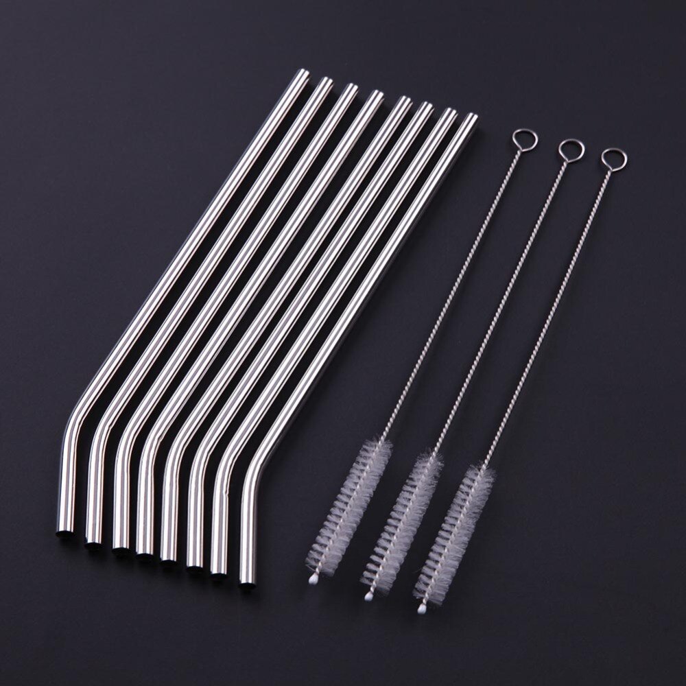 Collapsible Drinking Straw Stainless Steel Metal Drinking Straws Reusable Straws for Party Bar Accessories with Storage Can