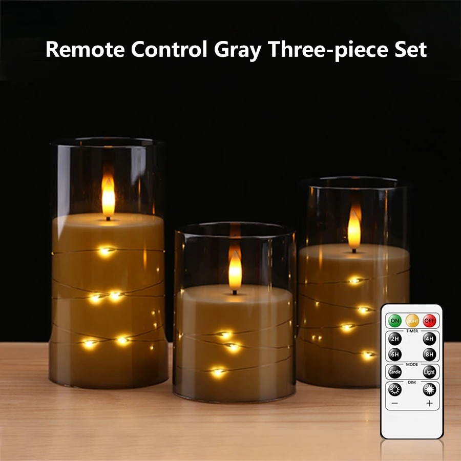 Velas LED decorativas con cadena LED, Control remoto con batería, vela LED para , boda, Navidad, decoración de Halloween: changeable