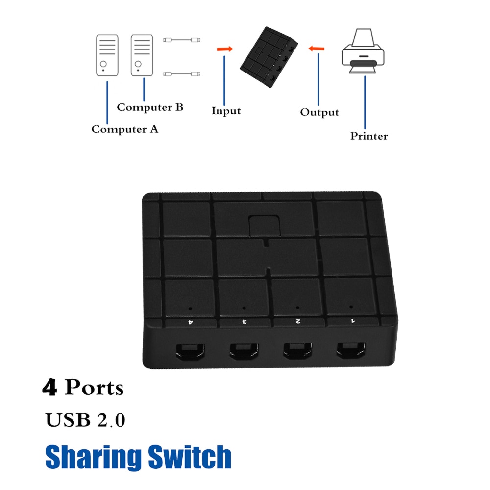 USB 2.0 Switcher USB Sharing Switch Converter 2/4 Ports USB 2.0 Sharing Switch Switcher Adapter Box For PC Scanner Printer
