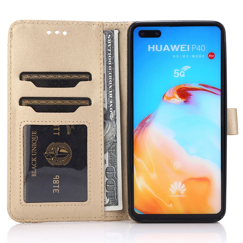 Glitter Leather Wallet Case for Huawei Flip Cover Protector P40 P30 Lite P20 Pro Mate10 Mate20 Pro