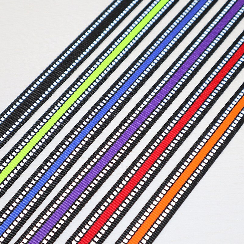 50 Meter Reflecterende Singels 25Mm 20Mm 15Mm Dikker 1.6Mm Polyester Riem Riem Tape Hond Kraag Riemen rugzak Diy Craft