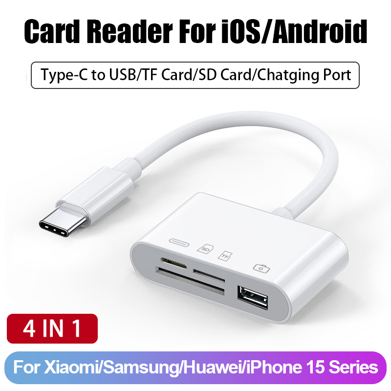 8 in 1 SD-kaartlezer USB HUB voor iPhone iPad MacBook Lightning/USB/Type C naar SD TF-kaart Geheugenlezer Flash Drive OTG-adapter: Sky Blue