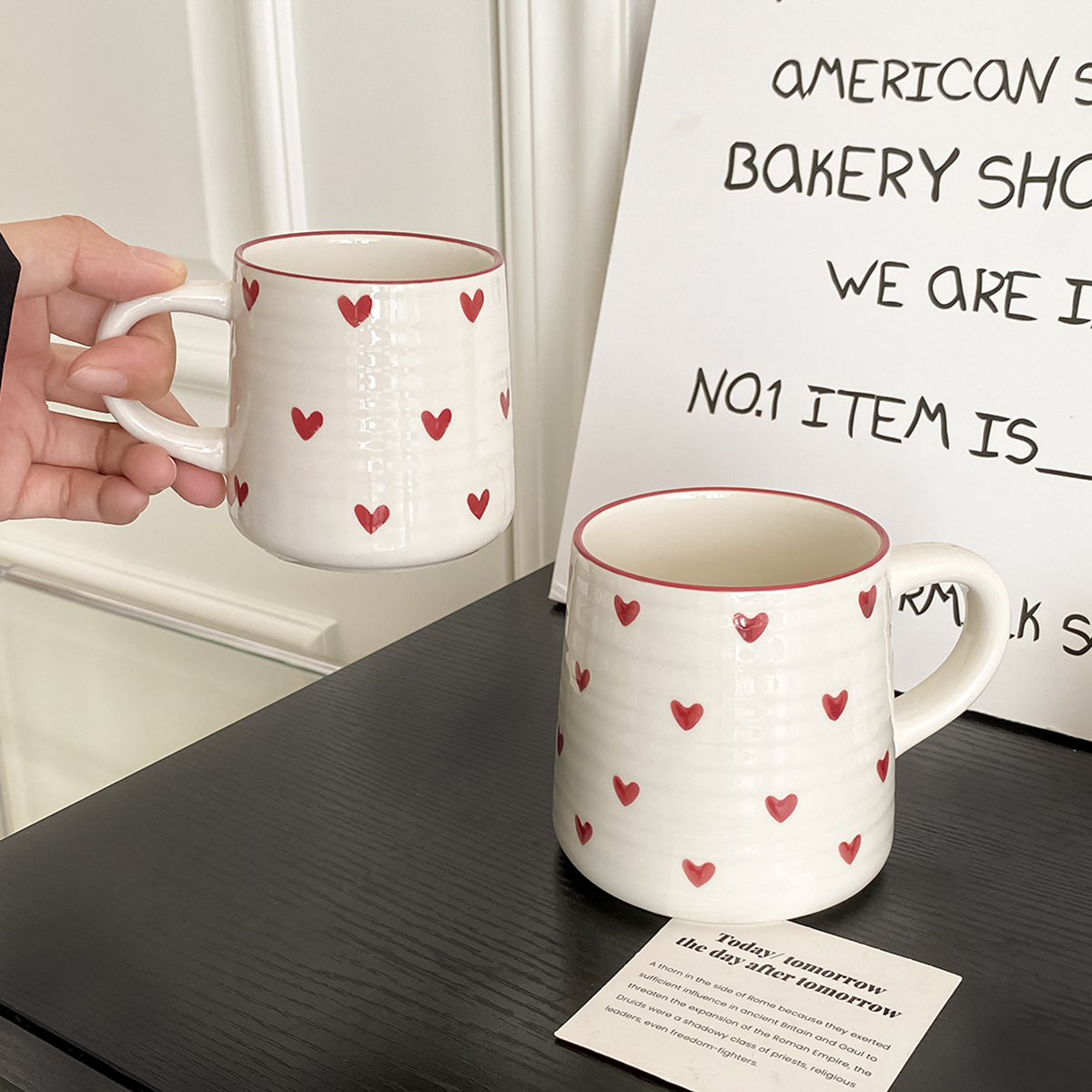 Kubek ceramiczny kocham, uroczy mały kubek ceramiczny kocham Kubek robić kawy, odpowiedni robić picia w domu, popołudniowej herbaty, picia w biurze, kawiarni Latte Sztuka, pamiątki, prezentu walentynkowego, prezentu urodzinowego
