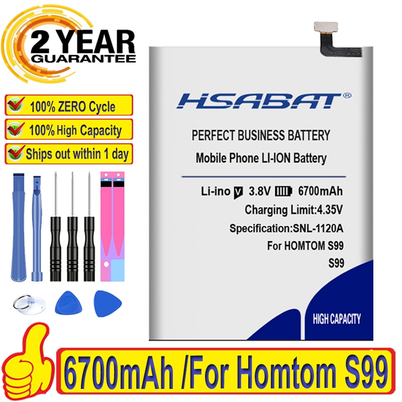 100% Originele Hsabat 6700 Mah Batterij Voor Homtom S99