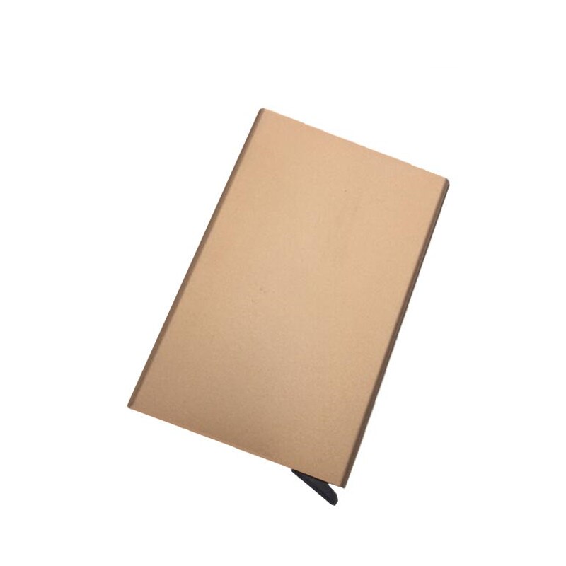 Anti-Diefstal Id Credit Kaarthouder Porte Carte Dunne Aluminium Metalen Portefeuilles Pocket Case Bank Vrouwen Mannen Credit Card doos: Gold