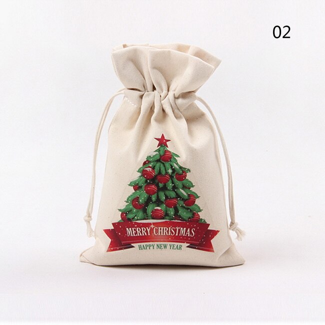 Szuflada bawełniana nić prezenty woreczki torba 16x23.5cm 14 style boże narodzenie Santa Xmas festiwal dzień cukierki prezent torba do noszenia: 02
