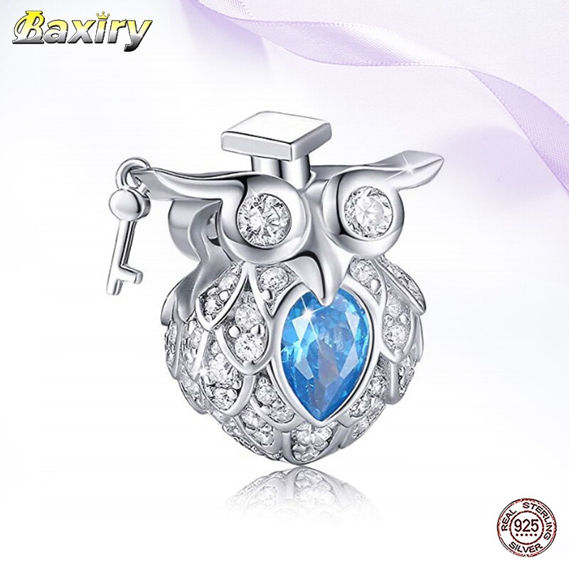 100% 925 Sterling Zilveren Bedels Kralen Voor Sieraden Maken Bedels Zilver 925 Origineel Emaille Charm Fine Uil kraal: KYC46