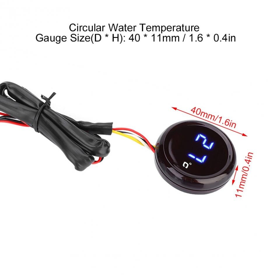 12V Universal Motorcycle Digital Thermometer Water Temperature Meter Gauge for Honda Kawasaki Yamaha Suzuki 0-120 Degree Celsius