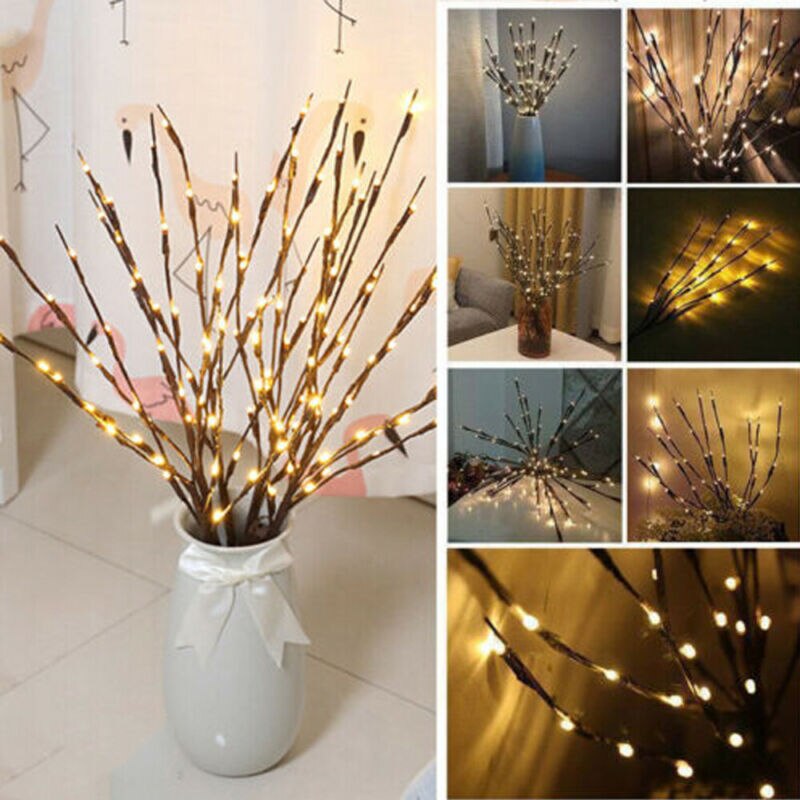 UK Romantic Twigs with Waterproof Bead Lights Branch Decorative Fairy Twig Lamp