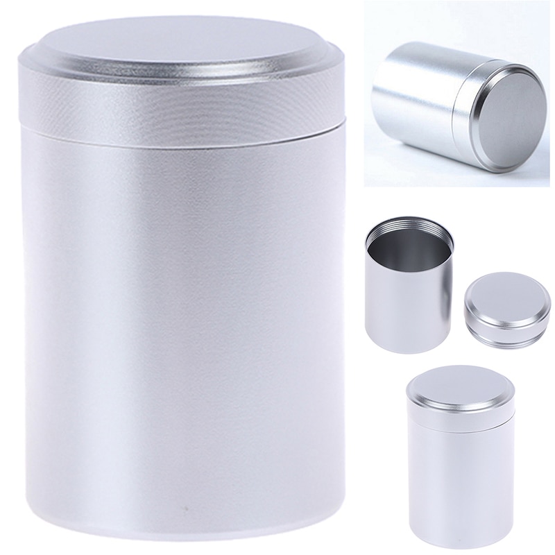 1 st silver lufttät behållare aluminium örtförråd metall förseglad burk teburk förvaringsbehållare