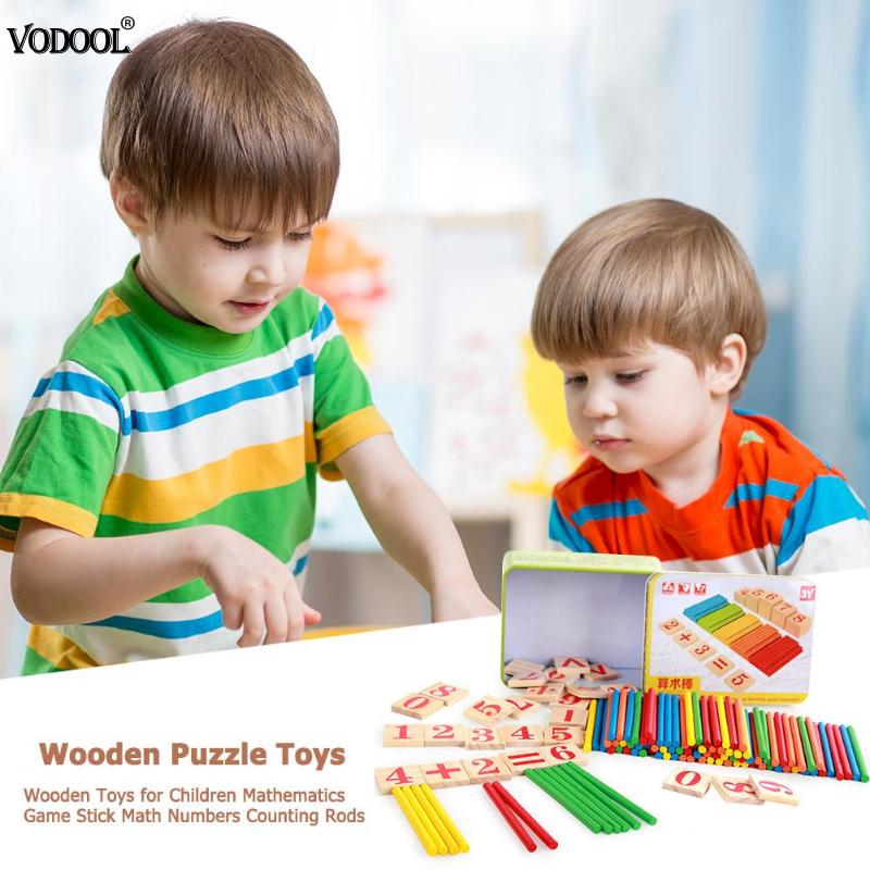 Wooden Toys for Children Mathematics Game Stick Math Numbers Counting Rods Teaching Tesource Mathematics Tools Stationery