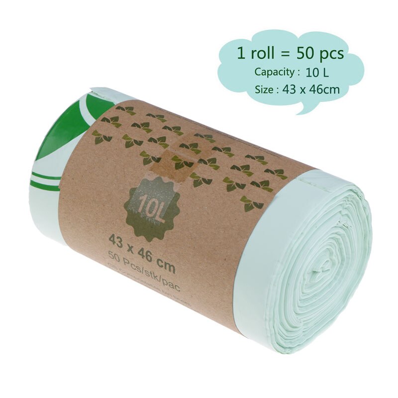 50pcs/roll Kitchen Compostable Bags Degradable Garbage Bags Environmental Protection Biodegradable Garbage Bags: L