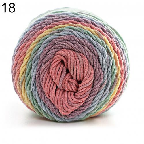 193m/1Roll Colorful Woolen Yarn Cotton Knitting Yarn Crochet Yarn for Knitting Wool Yarn DIY Sweater Scarf Hand Knitting Yarns: 18