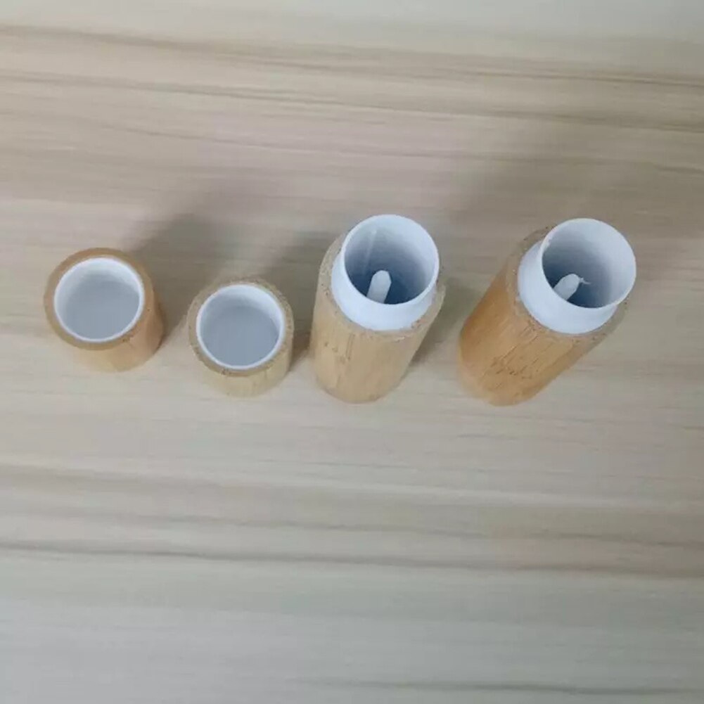 5ml tomma påfyllningsbara bambu läppbalsam tub läppstift deodorant stick cap diy krita hemgjord chapstick behållare för flickor kvinnor
