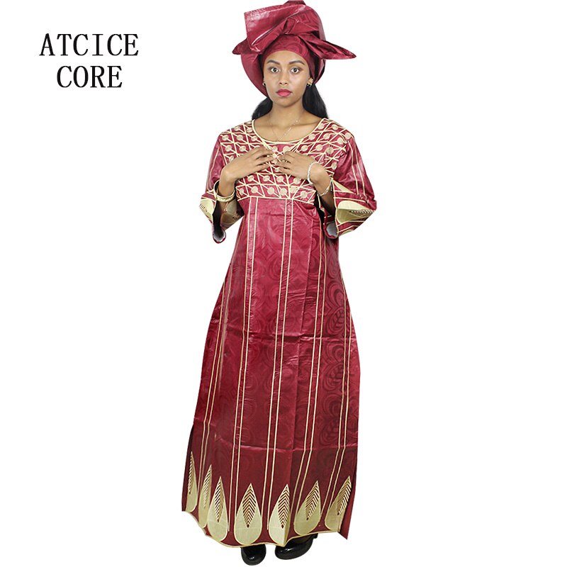 100% Katoen Afrikaanse Jurken Voor Vrouwen Mode Dashiki Afrikaanse Bazin Riche Borduren Kleding 101 #