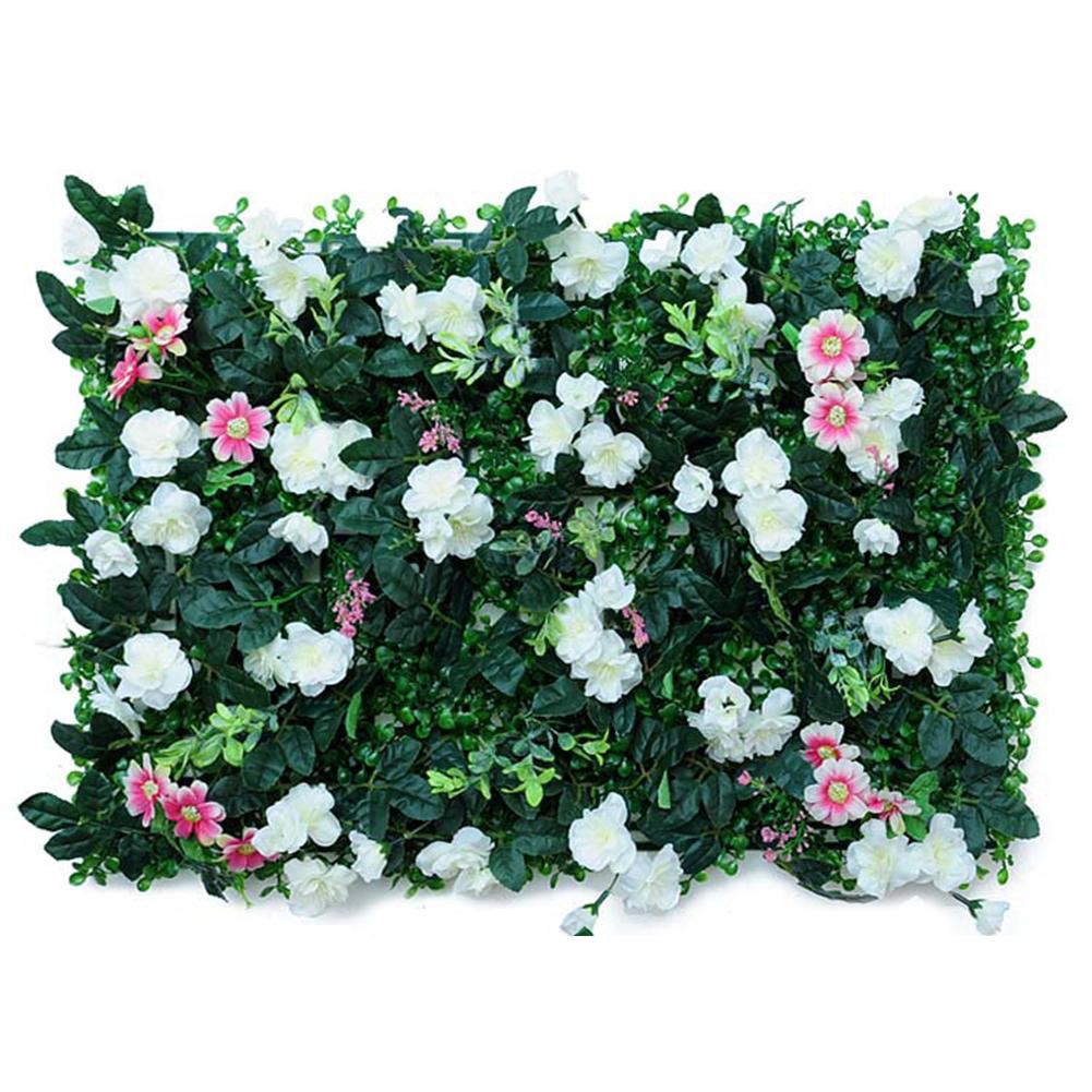 40x60CM Artificial Rose Leave Hedge Panel UV Protected Privacy Fence Screen For Outdoor Garden Backyard Wedding Decoration: White 41x11x11 cm