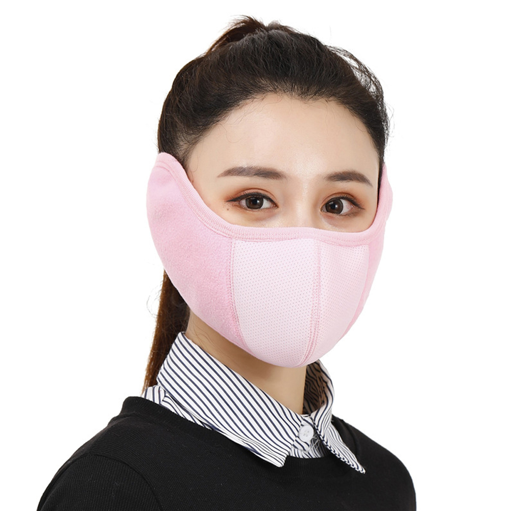 Unisexe demi masque hommes femmes hiver masque polaire cache-oreilles équitation Ski Snowboard accessoires de plein air vent froid protection: Rose