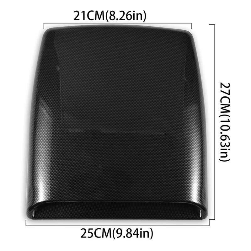 Universal Car Black Air Flow Intake Scoop Hood Bonnet Decorative Vent Cover Kit