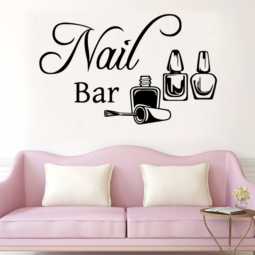 Creatieve Muurtattoo Nail Salon Wall Art Stickers Vinyl Decals Voor Nail Salon Room Decor Sticker Vinyl Muurschildering Behang Poster