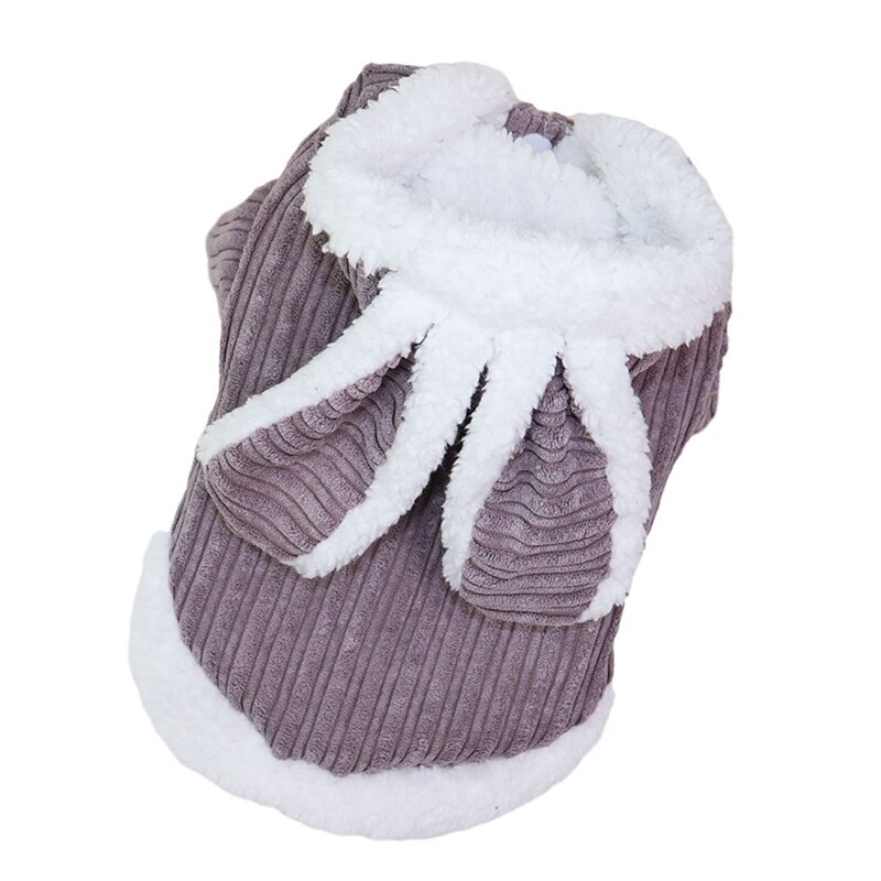 Animal de compagnie automne et hiver vêtements chauds mignon Costume lapin 2 pattes coton rembourré manteau pour chien: Gris / XXL