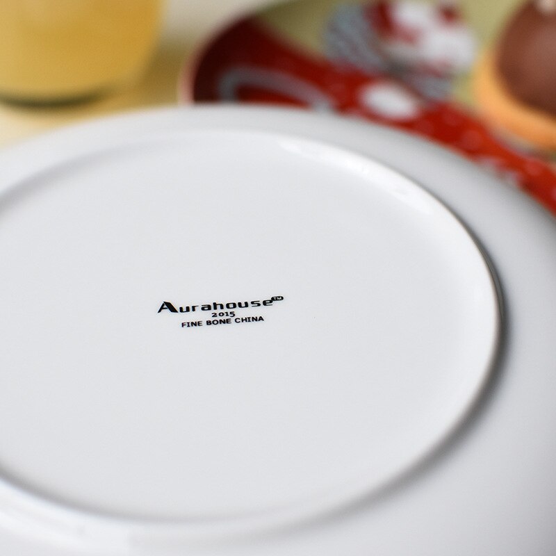 Christmas Ceramic Plate Cartoon Hand-painted Steak Dinner Plate Fruit Dish Bone China Western Dinner Plate Year