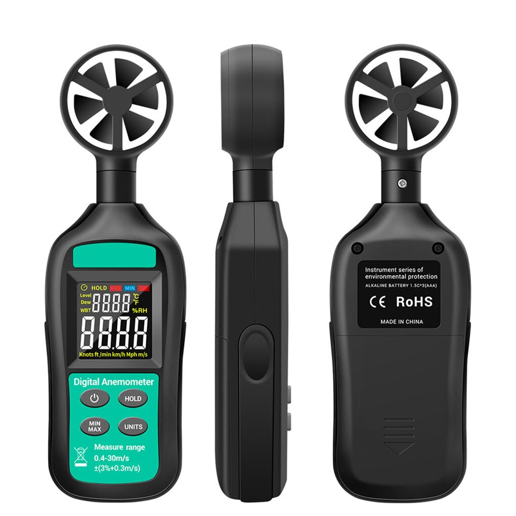 Digital Anemometer Outdoor Wind Speed Meter Air Velocity Gauge Wind Speed Measuring Device