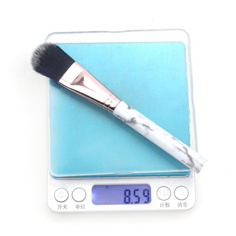 Brochas de maquillaje con tema de mármol , base correctora para la cara, fibra-lana, herramientas cosméticas de belleza, 1 Uds.