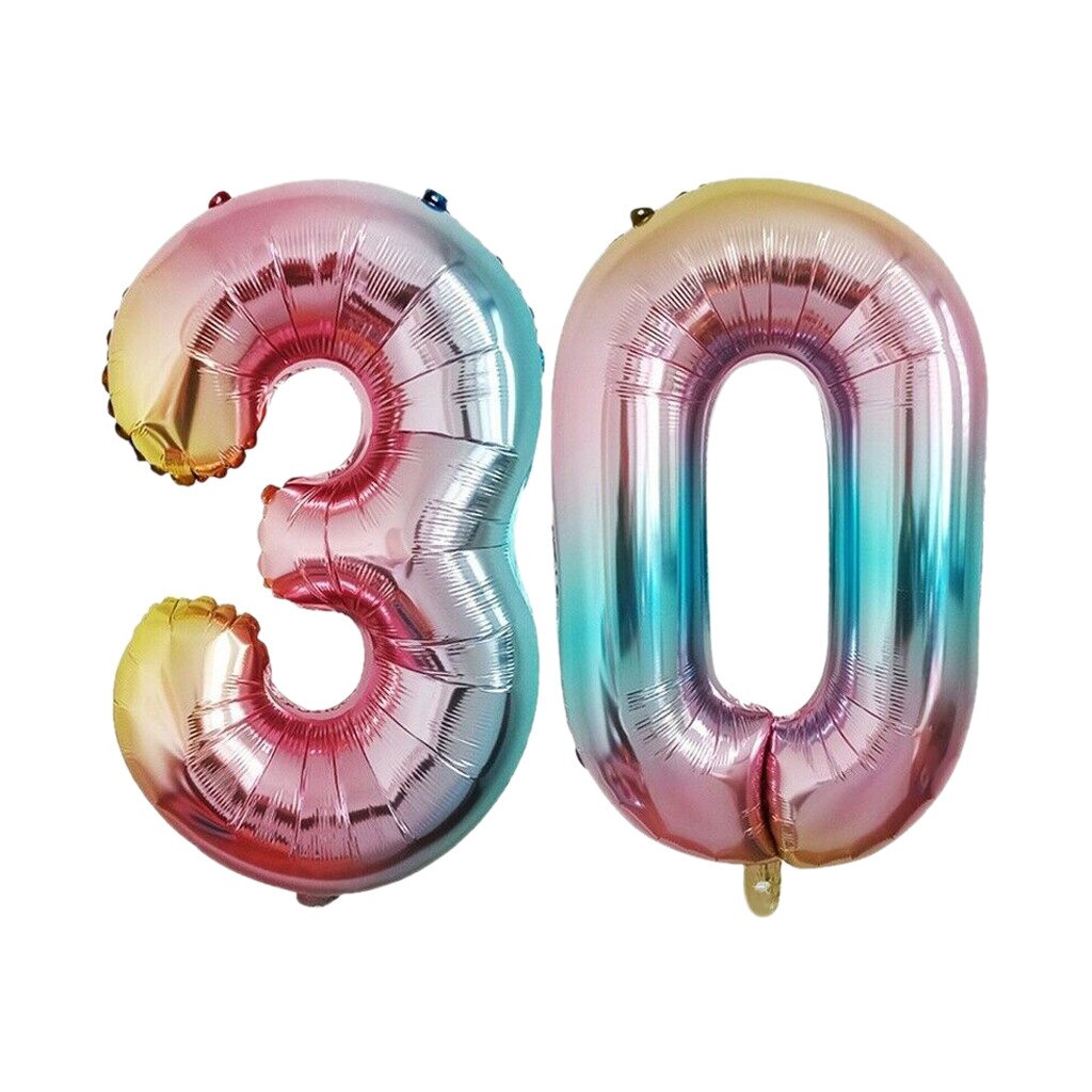 40 Inch Gradient Color Number Foil Balloons Rainbow Digit Birthday Party kids Figure Wedding Balloon Baby Shower 6.1