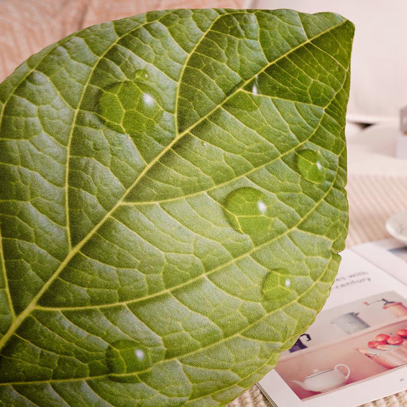Grünes Blatt-Plüschkissen, simuliertes weiches Pflanzenkissen, Monstera-Ahorn-Plüschtier, Peluche, Sofa, Stuhl, Bett, Dekoration,