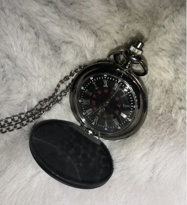 8826Large pocket watch black matte two-sided light