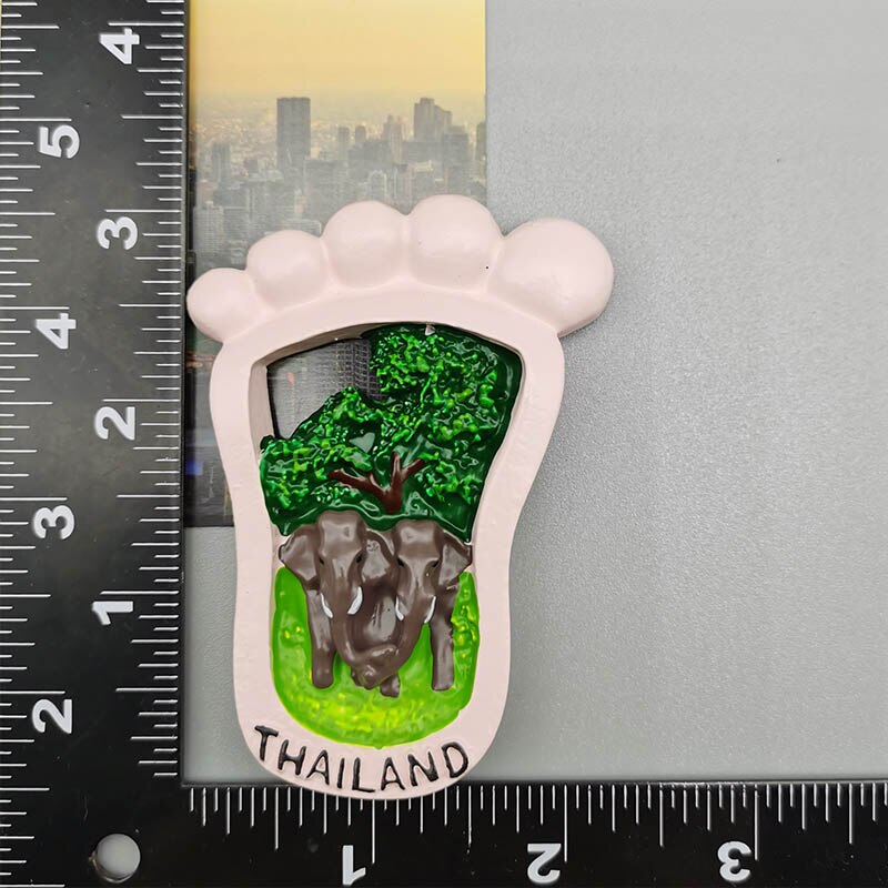 Thailand Elephant 3D Stereo Footprint Resin Refrigerator Magnets Thailand Tourist Fridge Magnet Souvenir for Home Decoration