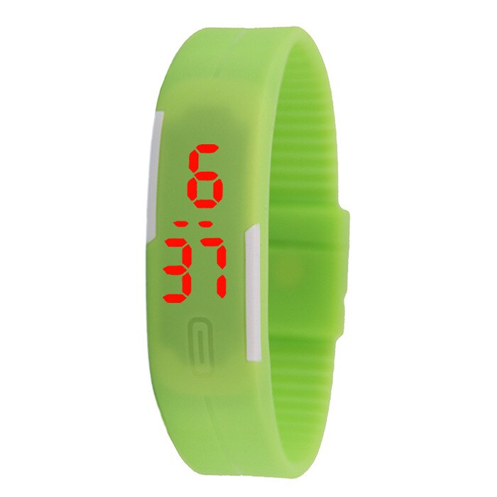 Led digital sports børneur slik farve børn børn ure fødselsdag for drenge piger ur gummi led børn ure: Grøn