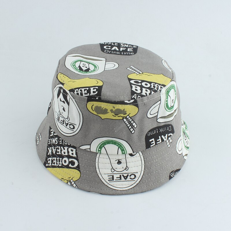 Chapéu bonito do algodão com cópia da vaca para o menino e a menina, chapéu do sol do verão, tampão do panamá, estilo do pescador: Cáqui