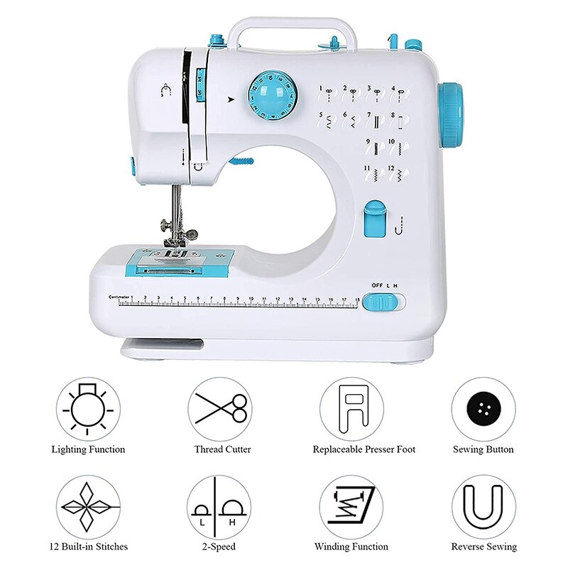 Mini Sewing Machines, Portable Electric Heavy Duty Machines With Foot Pedal Double Thread 12 Built-In Stitches,US Plug