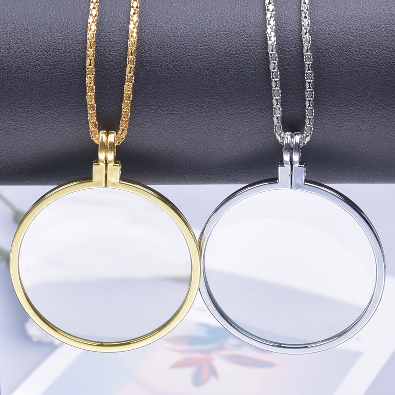 1Pc Diy Women Glass Reading Magnifying Necklaces Handmade Vintage Steampunk Portable Decorative Monocle Chain Collares Jewelry