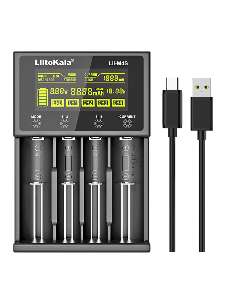 LiitoKala Lii-M4S 402 M4 18650 LCD Multifunctional Battery Charger For 3.7V 26650 21700 14500 Fast charging Smart Charger