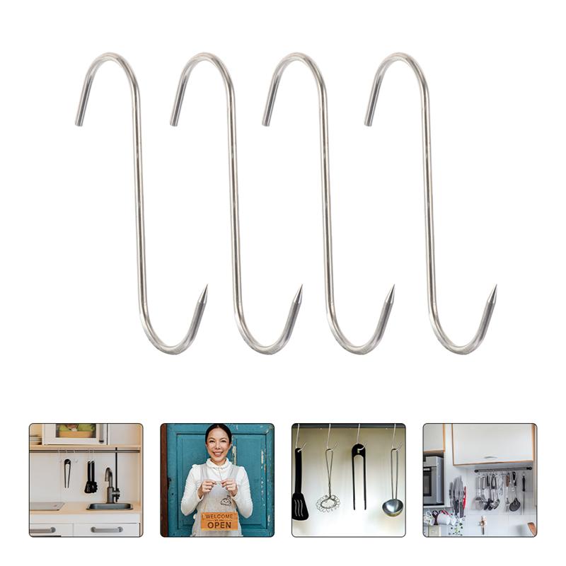 10Pcs S Haak Metalen Rvs Barbecue Ijzeren Haak Vlees Haken Rvs Muur Haken S-Vormige Haken keuken Gadget