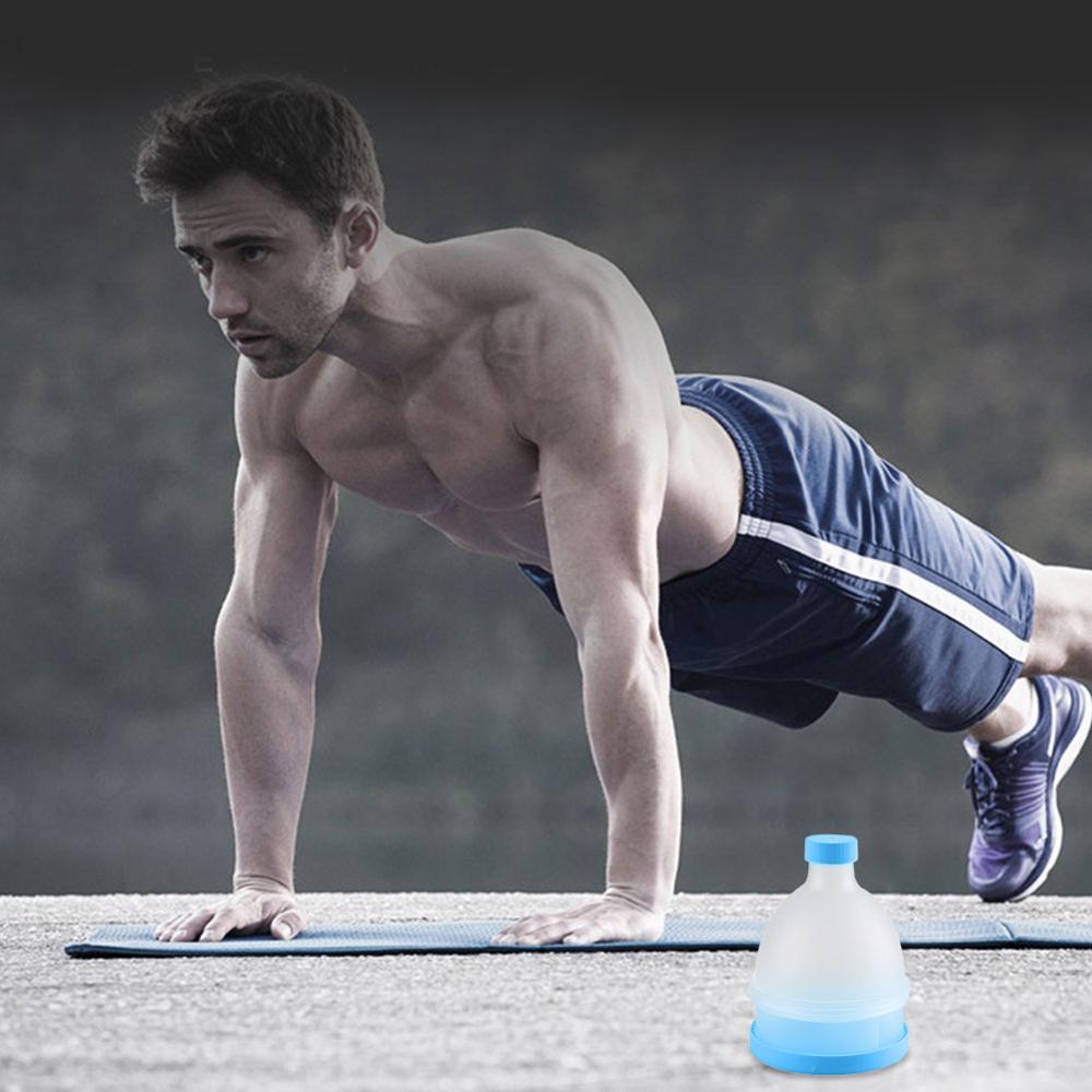 Portable plastic protein powder box 2 in 1 container portable sports bottle storage container universal