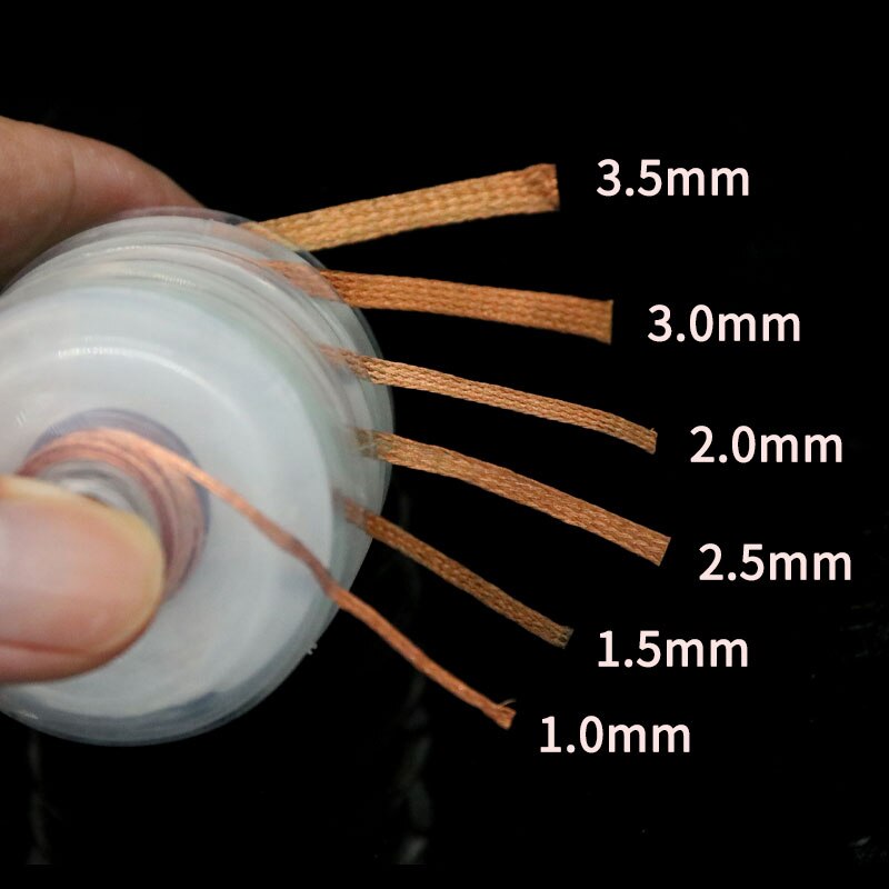 Breedte 1.5Mm 2Mm 2.5Mm 3Mm 3.5Mm 4Mm Desoldering Braid Lassen Solder Remover Wick Draad lead Cord Flux Bga Reparatie Tool 1.5 Meter