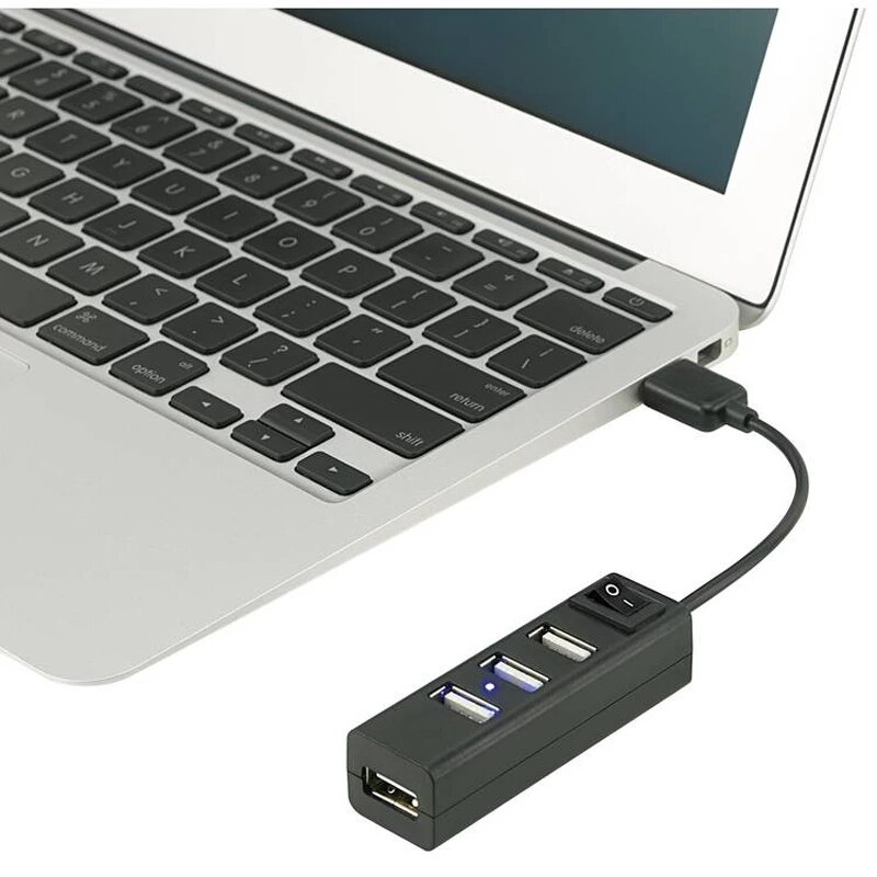 USB 2.0 Hub USB Hub 2.0 Multi USB Splitter Hub Use Power Adapter 4 Port Multiple Expander 2.0 USB Hub with Switch for PC Laptop