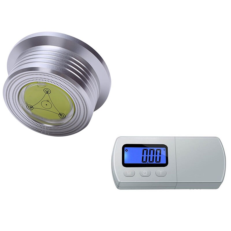 Lp-schallplatte, plattenspieler-stabilisatorklemme, aluminium & vinyl-phononadel, druckmesser, nadel
