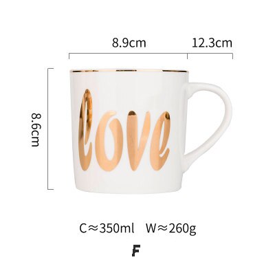 måke keramisk krus keramisk kaffekopp kina benmelk tekopp kjærlighet hjerte stripe drinkware 350ml hjemmekjøkken: F