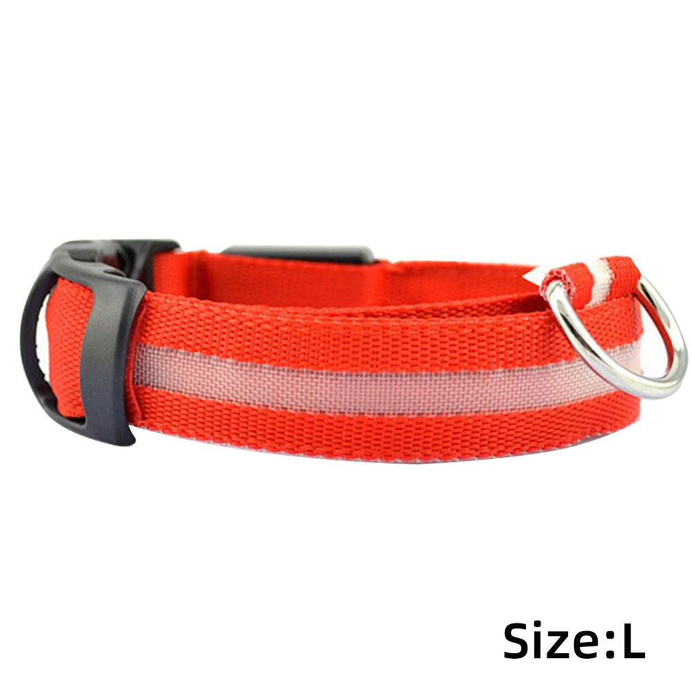 Led collier de chien Anti-perte Accident de voiture éviter collier collier pour chiens chiots chien chats colliers lumineux fournitures pour animaux de compagnie: Rouge / L