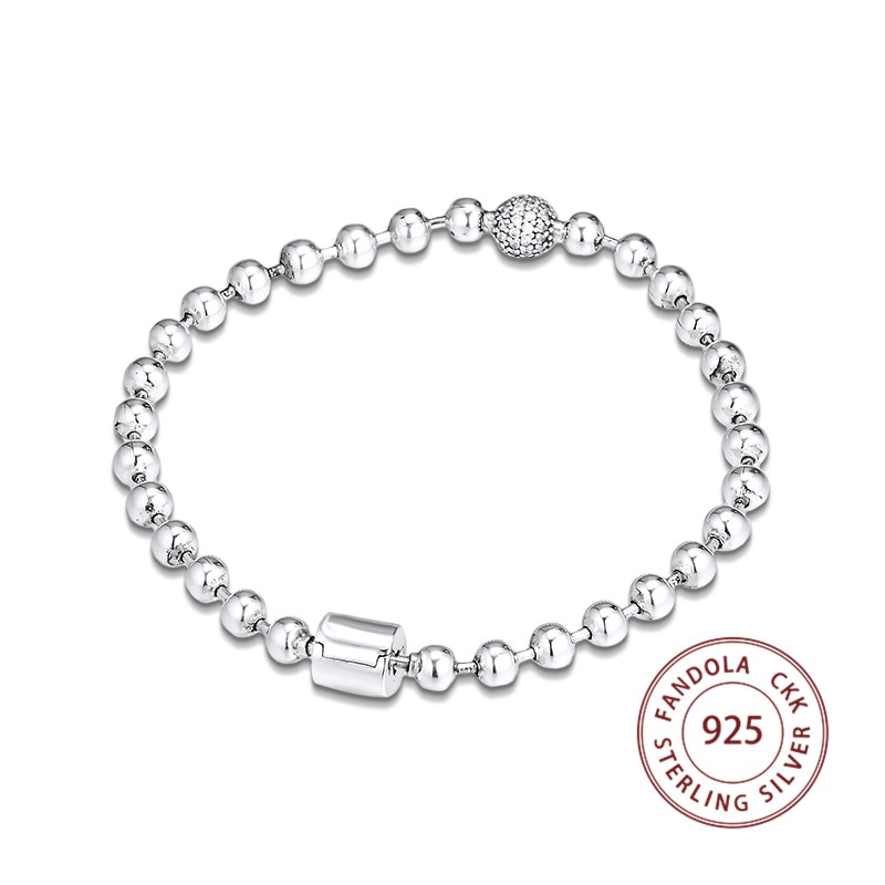 100%  925 sterlingsølv armbånd femme perler & bane armbånd armbånd til kvinder smykker pulseira accesorios mujer