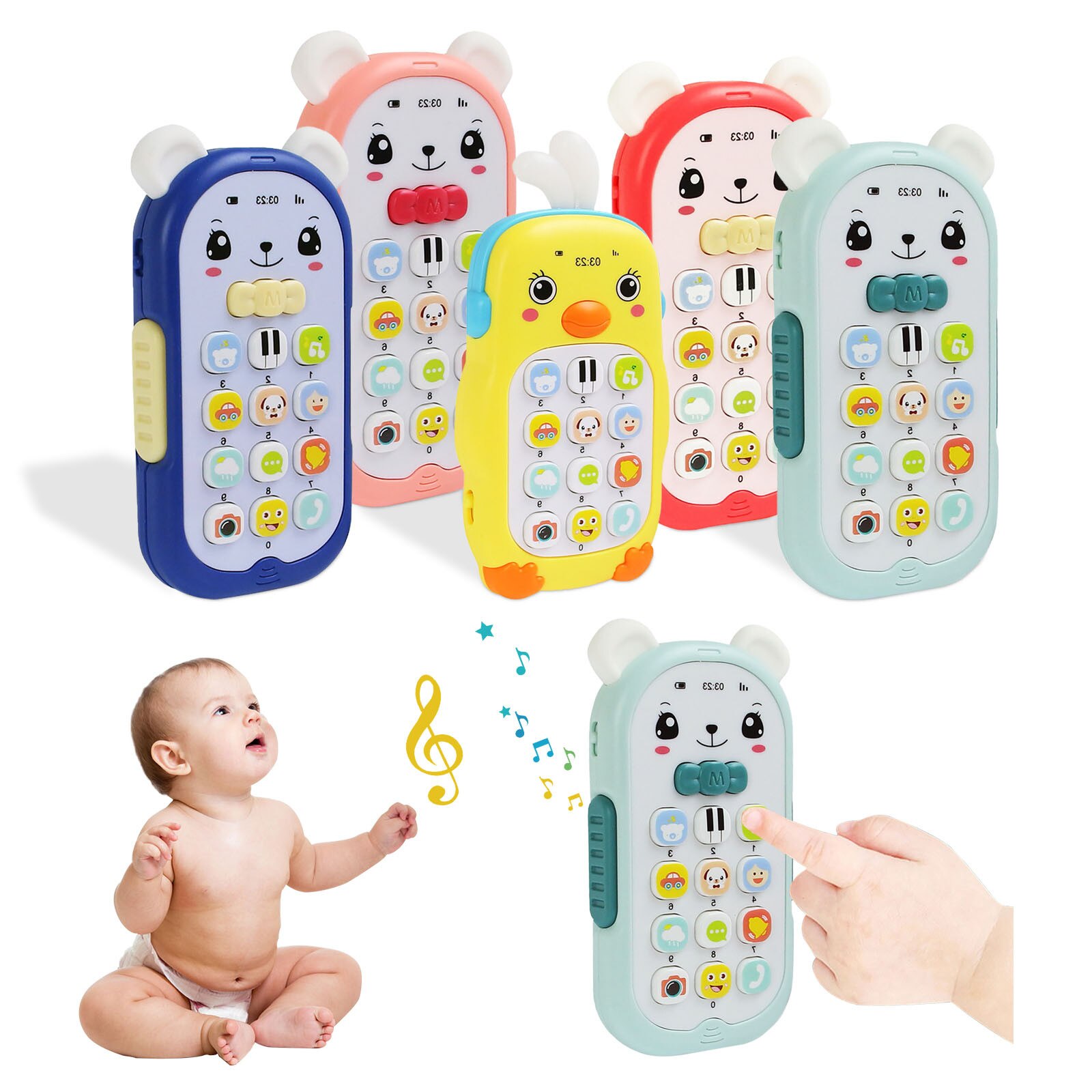 Baby guttapercha Spielzeug Gesicht Ändern Musik praktisch Baby Spielzeug Schlaf Artefakt Simulation Telefon Früh Pädagogisches Spielzeug