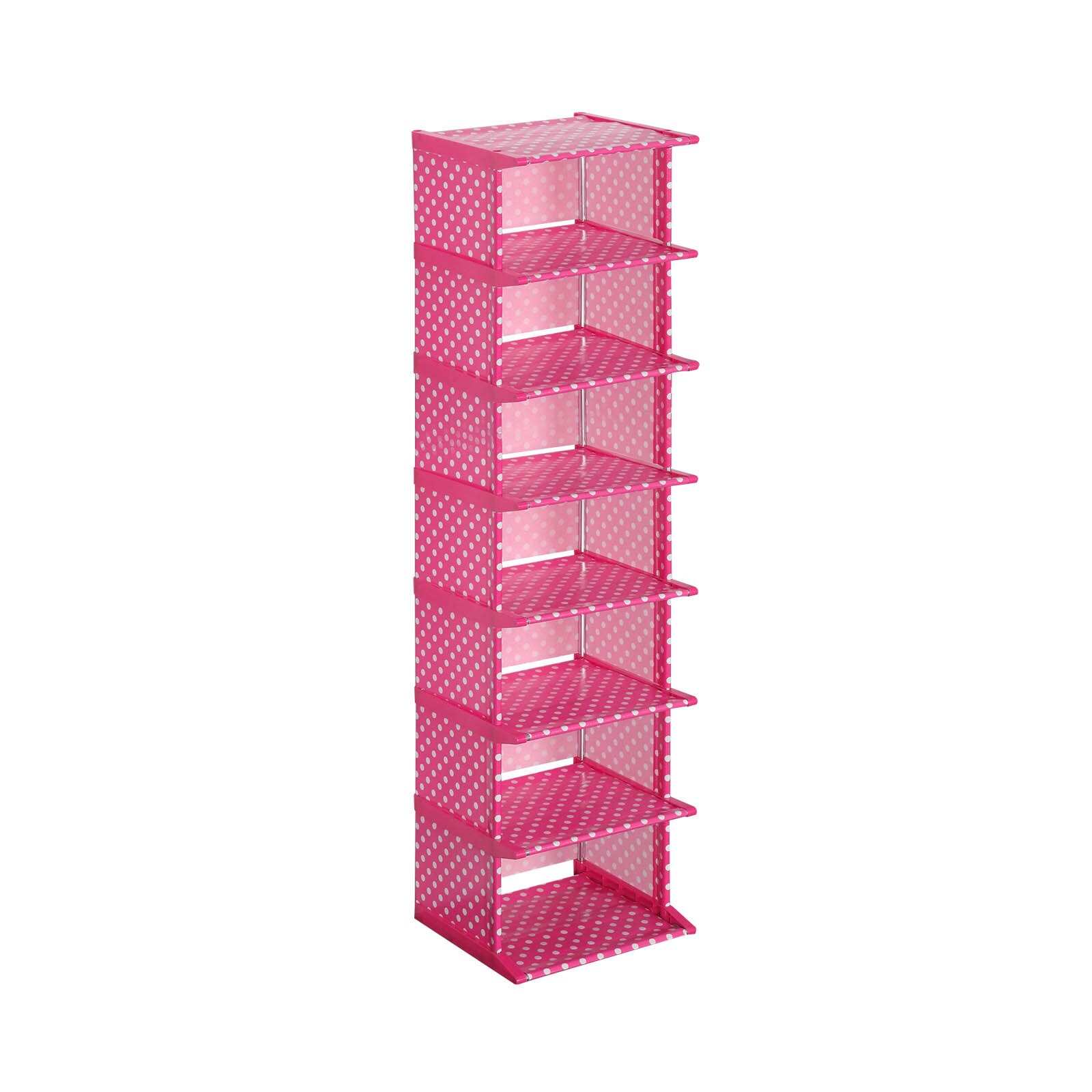 CellDeal 4/6/8 Layer Useful Shoe Rack DIY Easy Assembly Shoes Storage Cabinet Dustproof Moistureproof Shoe Shelf Large Capacity: 8 Layer Pink