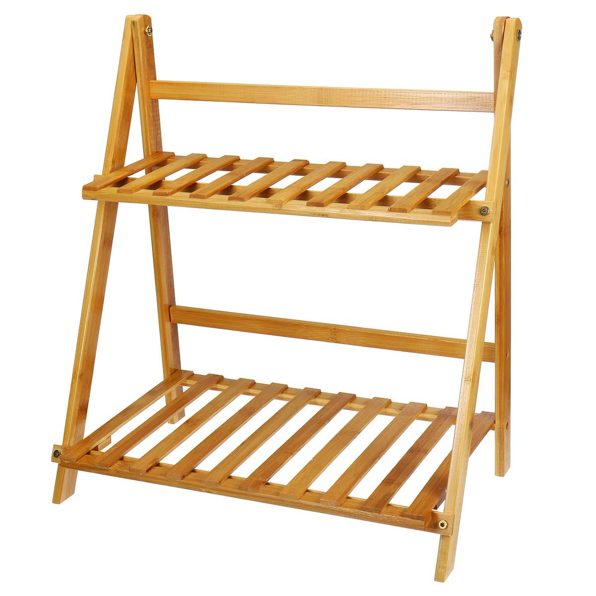 Macetas plegables de 2 capas para plantas flores, estante de soporte para balcón, sala de estar, jardín y Patio