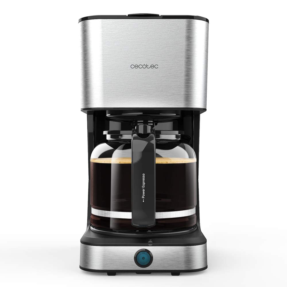 Cecotec Coffee 66 Heat Cafetera Goteo 950W Cafetera Americana Acero Inoxidable con Tecnología ExtemeAroma Capacidad de 1,5L 12 Tazas de Café y Jarra Termorresistente con Función Recalentar y Función Mantener